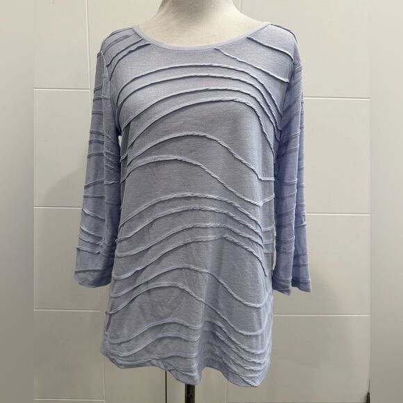 Simply Vera Vera Wang Blue 3/4 Sleeve Ruffled Tunic size small - Picture 1 of 5